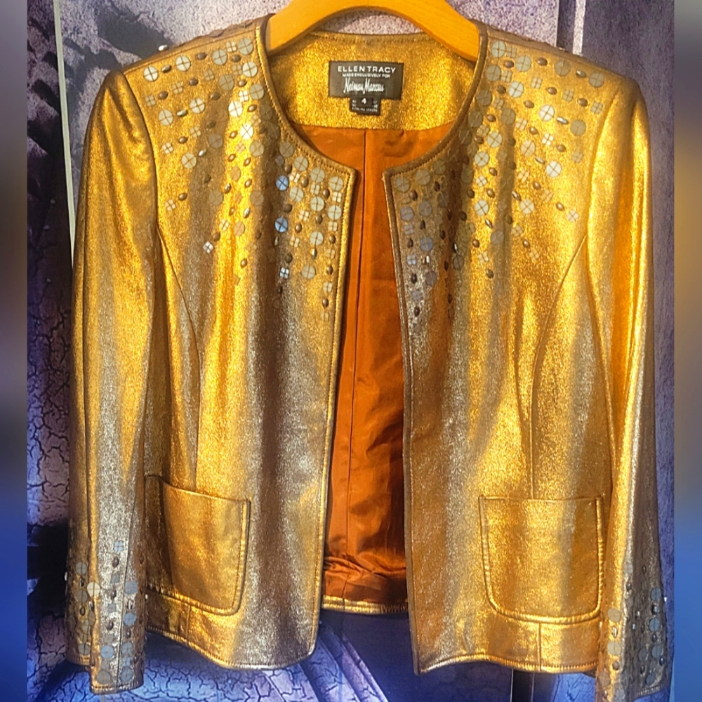 Ellen Tracy Exclusively for Neiman Marcus leather Jacket